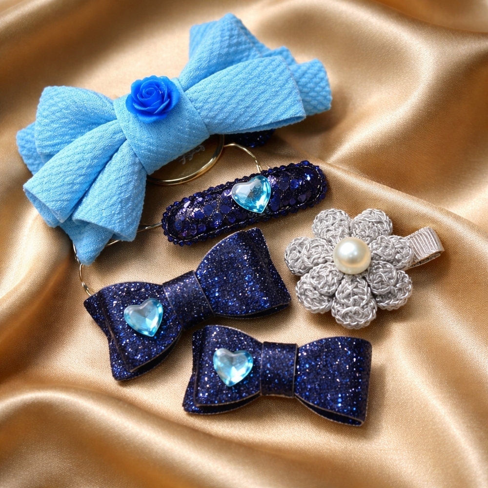 Nwt new Handmade headband bows clip hair baby toddler girls